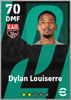 Dylan Louiserre eFootball 2026 player card — 70 OVR DMF