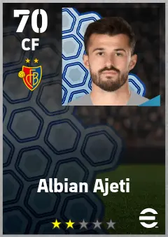 Albian Ajeti eFootball 2026 player card — 70 OVR CF