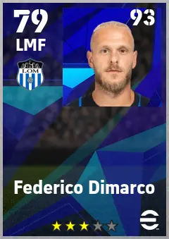 Federico Dimarco eFootball 2026 player card — 79 OVR LMF