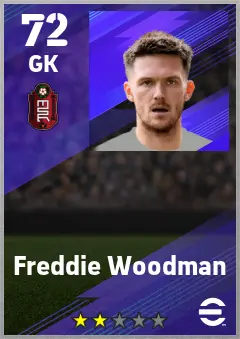Freddie Woodman eFootball 2026 player card — 72 OVR GK
