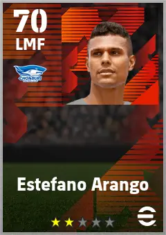 Estefano Arango eFootball 2026 player card — 70 OVR LMF