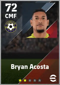 Bryan Acosta eFootball 2026 player card — 72 OVR CMF