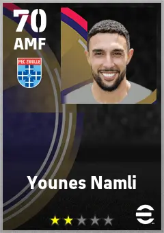Younes Namli eFootball 2026 player card — 70 OVR AMF