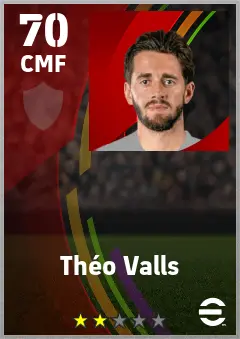 Theo Valls eFootball 2026 player card — 70 OVR CMF