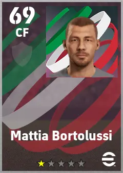 Mattia Bortolussi eFootball 2026 player card — 69 OVR CF