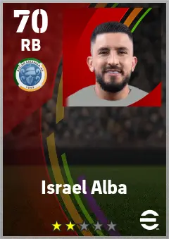 Israel Alba eFootball 2026 player card — 70 OVR RB