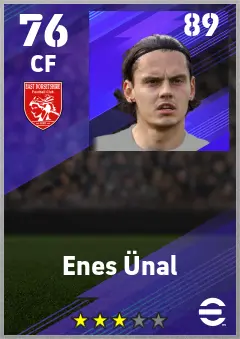 Enes Unal eFootball 2026 player card — 76 OVR CF