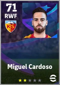 Miguel Cardoso eFootball 2026 player card — 71 OVR RWF