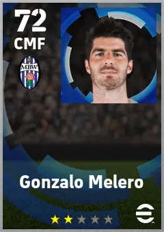 Gonzalo Melero eFootball 2026 player card — 72 OVR CMF