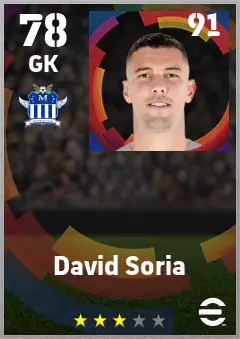 David Soria eFootball 2026 player card — 78 OVR GK