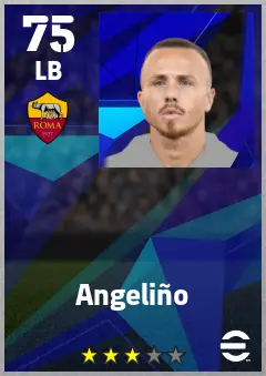 Angelino eFootball 2026 player card — 75 OVR LB