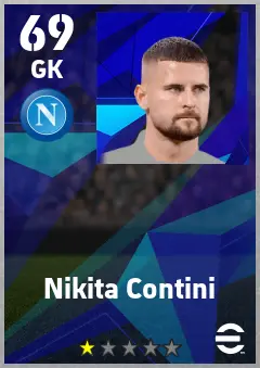Nikita Contini eFootball 2026 player card — 69 OVR GK