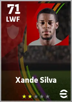Xande Silva eFootball 2026 player card — 71 OVR LWF