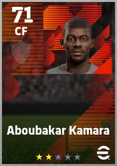 Aboubakar Kamara eFootball 2026 player card — 71 OVR CF
