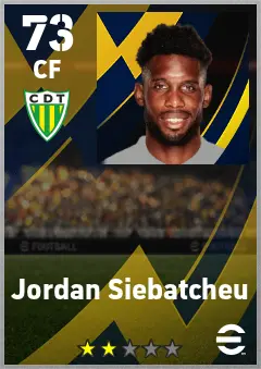 Jordan Siebatcheu eFootball 2026 player card — 73 OVR CF