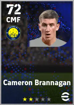 Cameron Brannagan eFootball 2026 player card — 72 OVR CMF