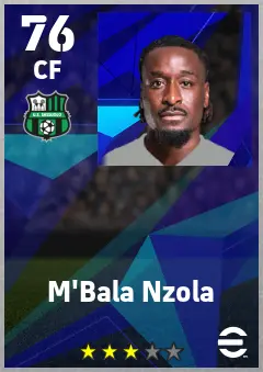 M Bala Nzola eFootball 2026 player card — 76 OVR CF