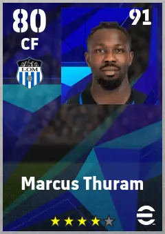 Marcus Thuram eFootball 2026 player card — 80 OVR CF