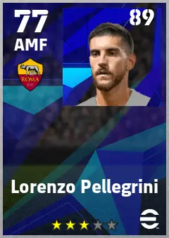 Lorenzo Pellegrini eFootball 2026 player card — 77 OVR AMF