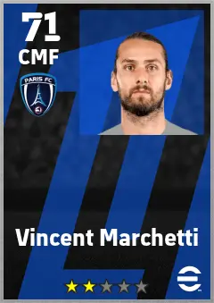 Vincent Marchetti eFootball 2026 player card — 71 OVR CMF