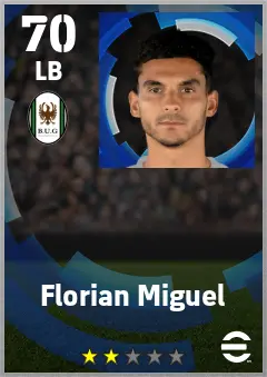 Florian Miguel eFootball 2026 player card — 70 OVR LB