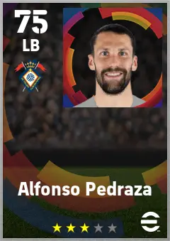 Alfonso Pedraza eFootball 2026 player card — 75 OVR LB