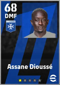 Assane Diousse eFootball 2026 player card — 68 OVR DMF