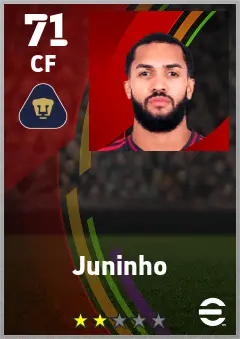 Juninho eFootball 2026 player card — 71 OVR CF