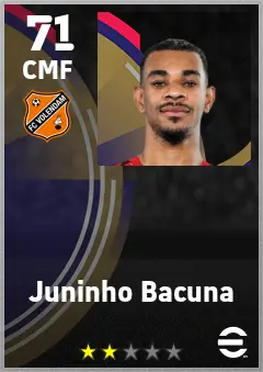 Juninho Bacuna eFootball 2026 player card — 71 OVR CMF