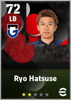 Ryo Hatsuse eFootball 2026 player card — 72 OVR LB