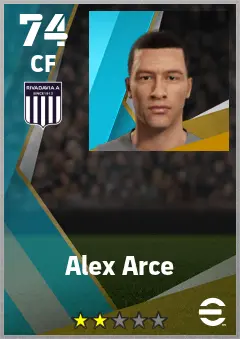 Alex Arce eFootball 2026 player card — 74 OVR CF