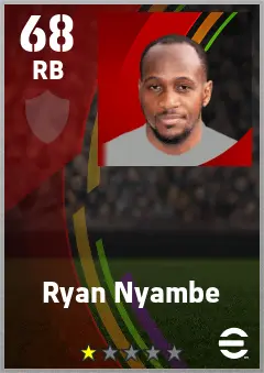 Ryan Nyambe eFootball 2026 player card — 68 OVR RB
