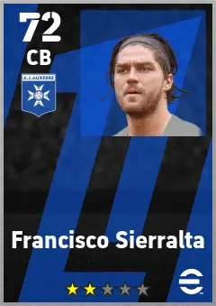 Francisco Sierralta eFootball 2026 player card — 72 OVR CB