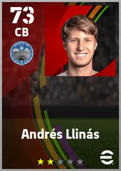 Andres Llinas eFootball 2026 player card — 73 OVR CB