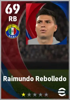 Raimundo Rebolledo eFootball 2026 player card — 69 OVR RB