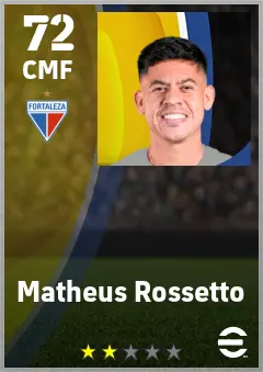 Matheus Rossetto eFootball 2026 player card — 72 OVR CMF