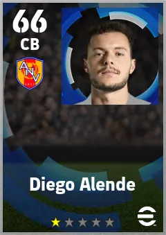 Diego Alende eFootball 2026 player card — 66 OVR CB