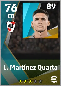 L. Martinez Quarta eFootball 2026 player card — 76 OVR CB