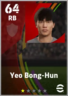 Yeo Bong-Hun eFootball 2026 player card — 64 OVR RB