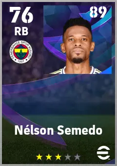 Nelson Semedo eFootball 2026 player card — 76 OVR RB