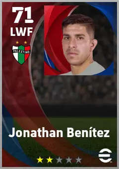 Jonathan Benitez eFootball 2026 player card — 71 OVR LWF