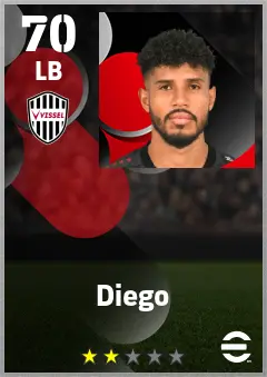 Diego eFootball 2026 player card — 70 OVR LB