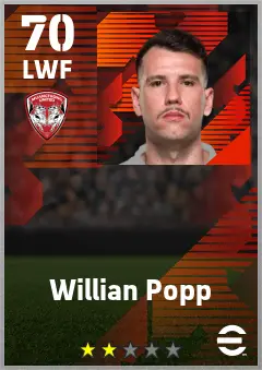 Willian Popp eFootball 2026 player card — 70 OVR LWF