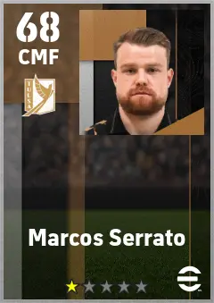 Marcos Serrato eFootball 2026 player card — 68 OVR CMF