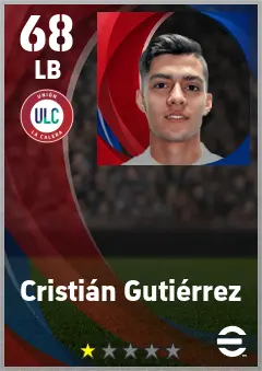 Cristian Gutierrez eFootball 2026 player card — 68 OVR LB