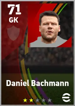 Daniel Bachmann eFootball 2026 player card — 71 OVR GK