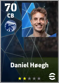 Daniel Hoegh eFootball 2026 player card — 70 OVR CB