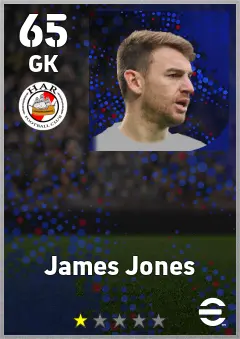 James Jones eFootball 2026 player card — 65 OVR GK