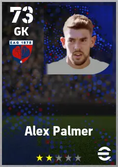 Alex Palmer eFootball 2026 player card — 73 OVR GK