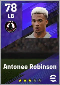 Antonee Robinson eFootball 2026 player card — 78 OVR LB